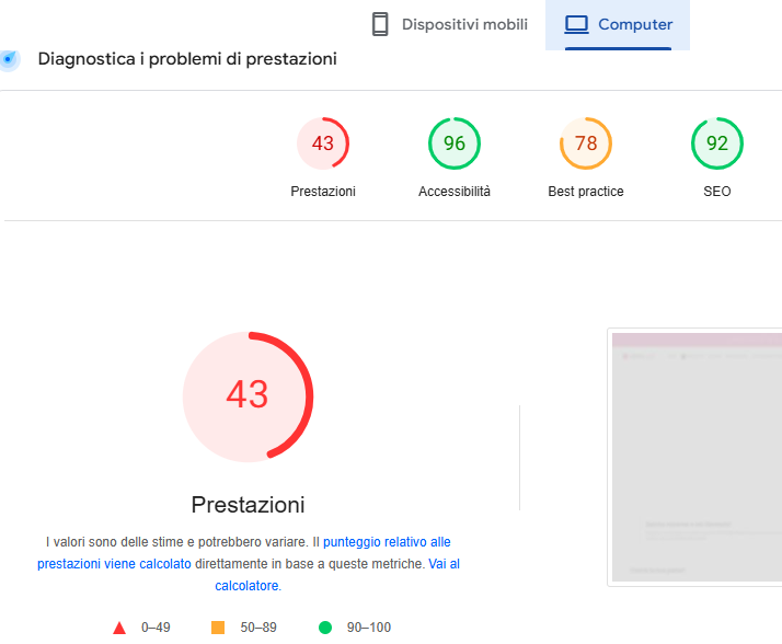 Velocizzare sito web google