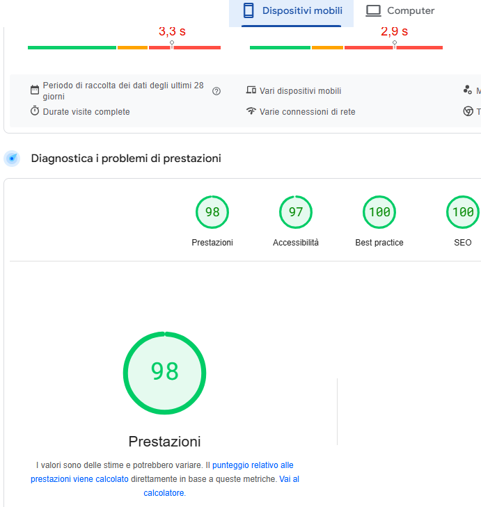 Velocizzare sito web google