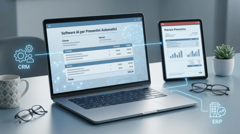 Software AI per preventivi automatici con integrazione CRM ed ERP e generazione rapida del documento