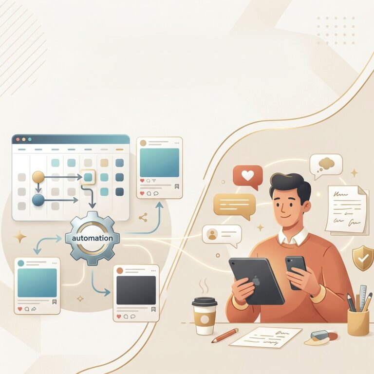 Automazione social con calendario editoriale e gestione umana di commenti e messaggi