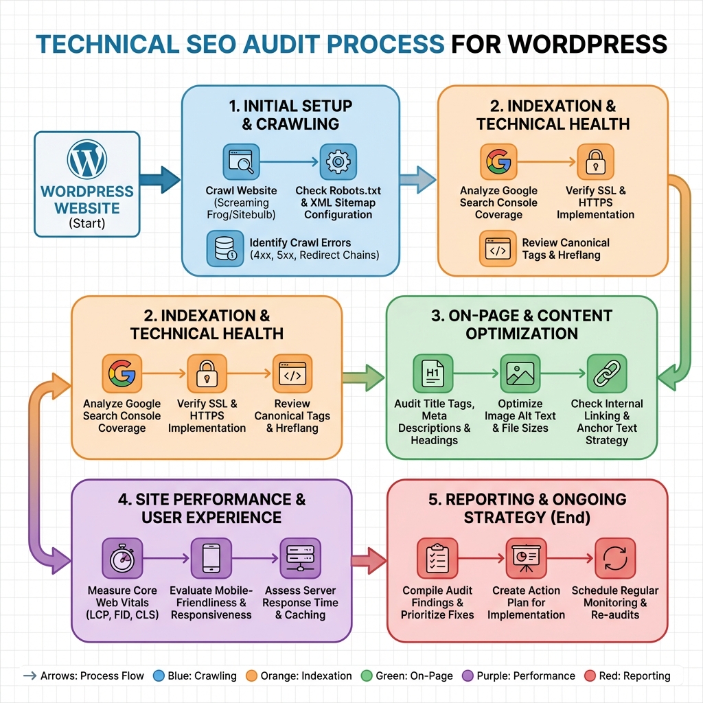 Technical SEO audit checklist completa per siti WordPress
