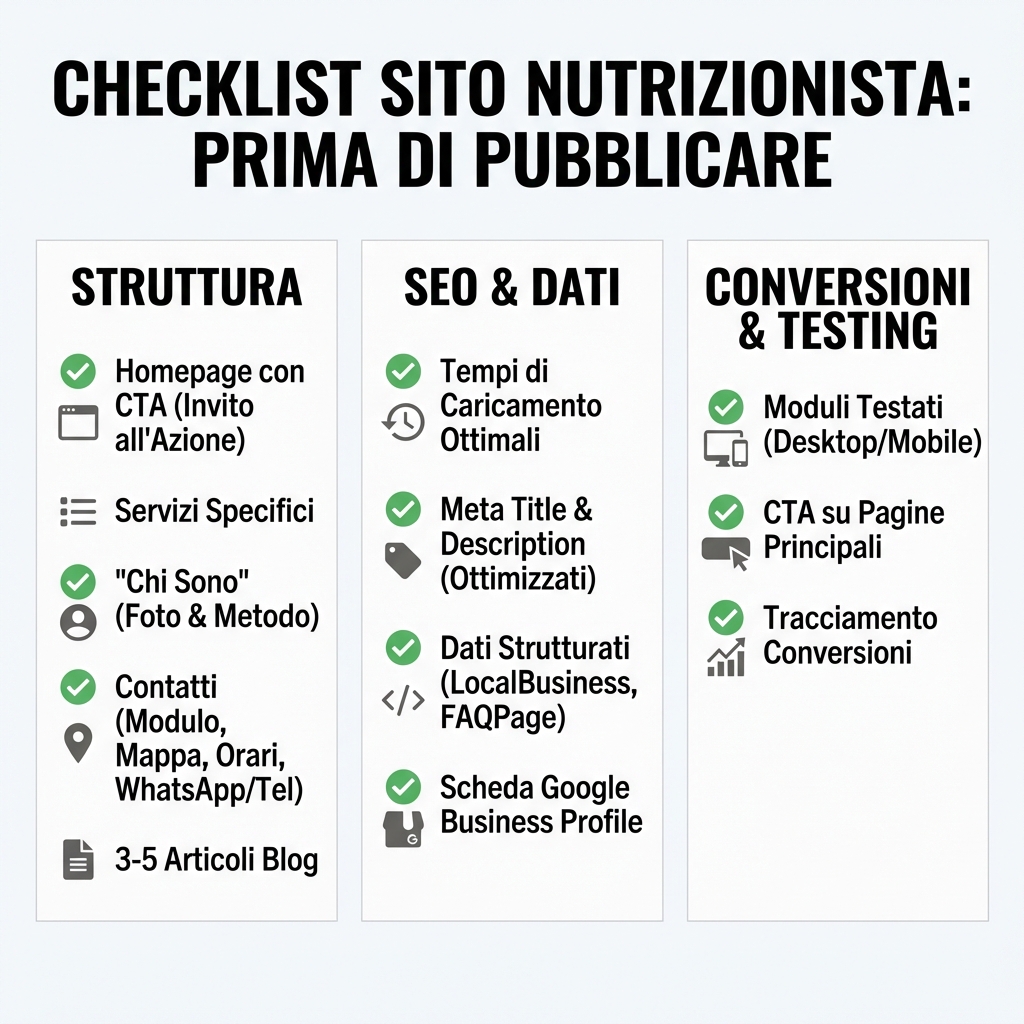 sito web per nutrizionista